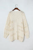 Openwork Open Front Long Sleeve Cardigan