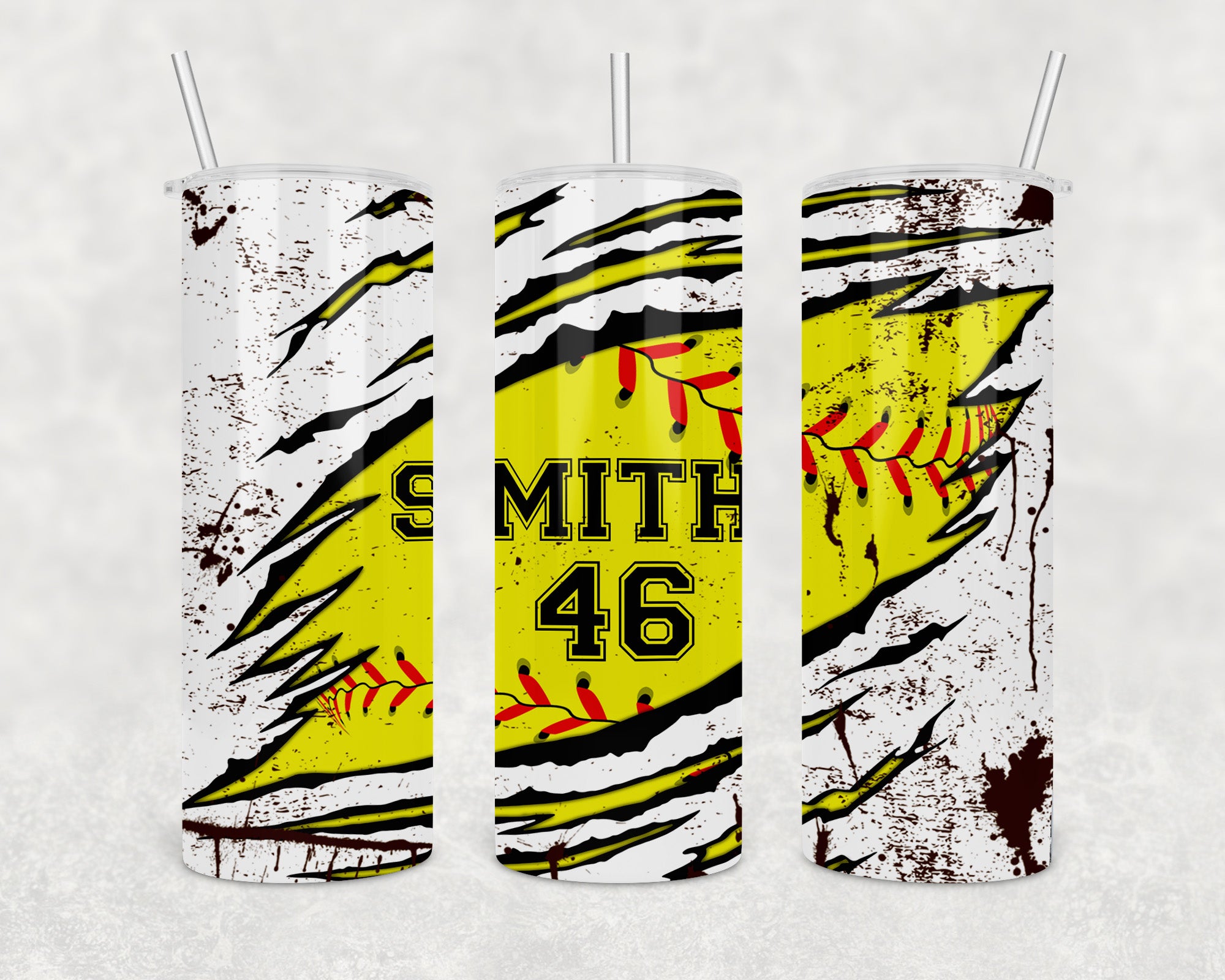 Custom Softball Tumbler 20oz Skinny Tumbler
