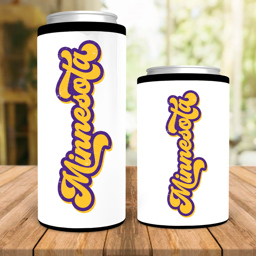 Retro Minnesota Distressed Can Cooler