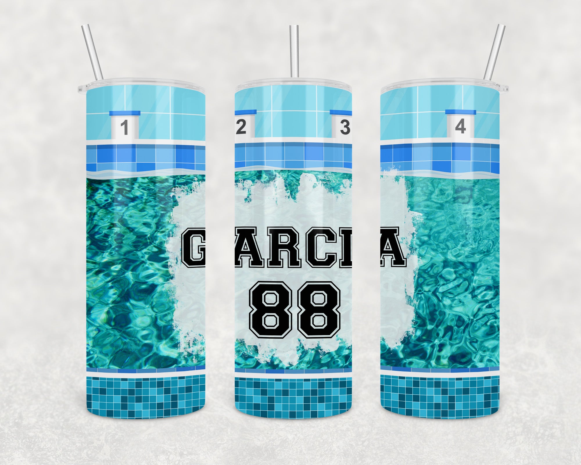Custom Swim Tumbler 20oz Skinny Tumbler