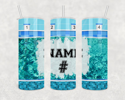 Custom Swim Tumbler 20oz Skinny Tumbler