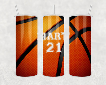 Custom Basketball 20oz Skinny Tumbler