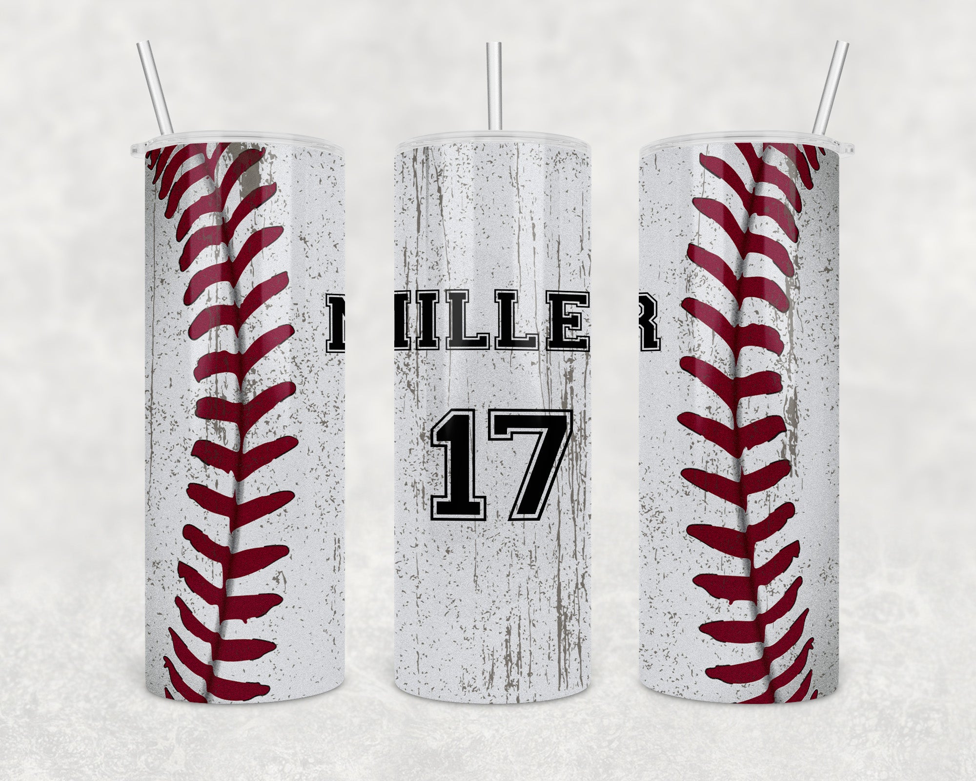 Custom Baseball Tumbler 20oz Skinny Tumbler