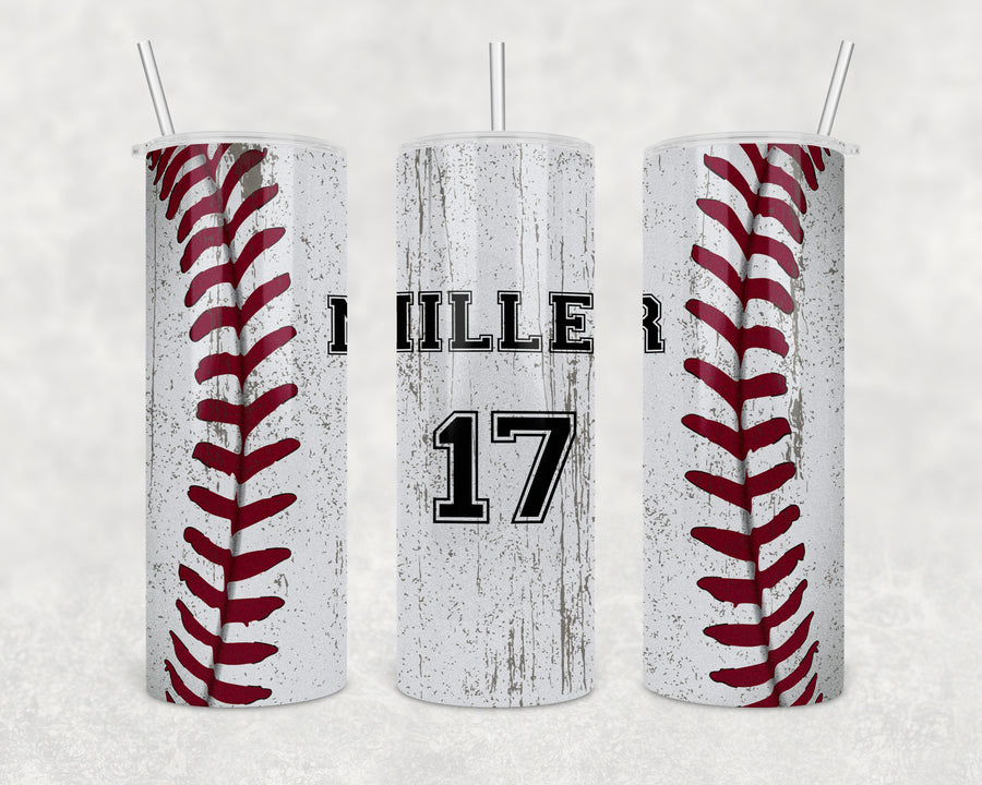 Custom Baseball Tumbler 20oz Skinny Tumbler