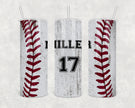 Custom Baseball Tumbler 20oz Skinny Tumbler