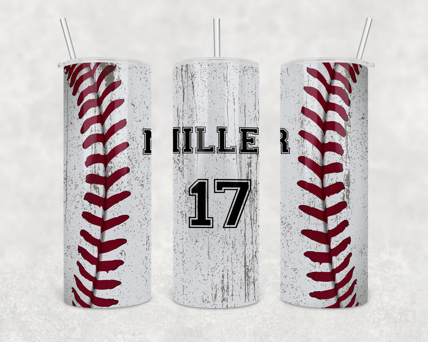 Custom Baseball Tumbler 20oz Skinny Tumbler