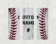 Custom Baseball Tumbler 20oz Skinny Tumbler