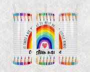 Custom Name Teacher Tumbler 20oz Skinny Tumbler