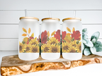 Fall Sunflowers Glass Can Tumbler