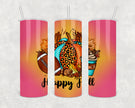 Happy Fall Leopard Football 20 oz Skinny Tumbler