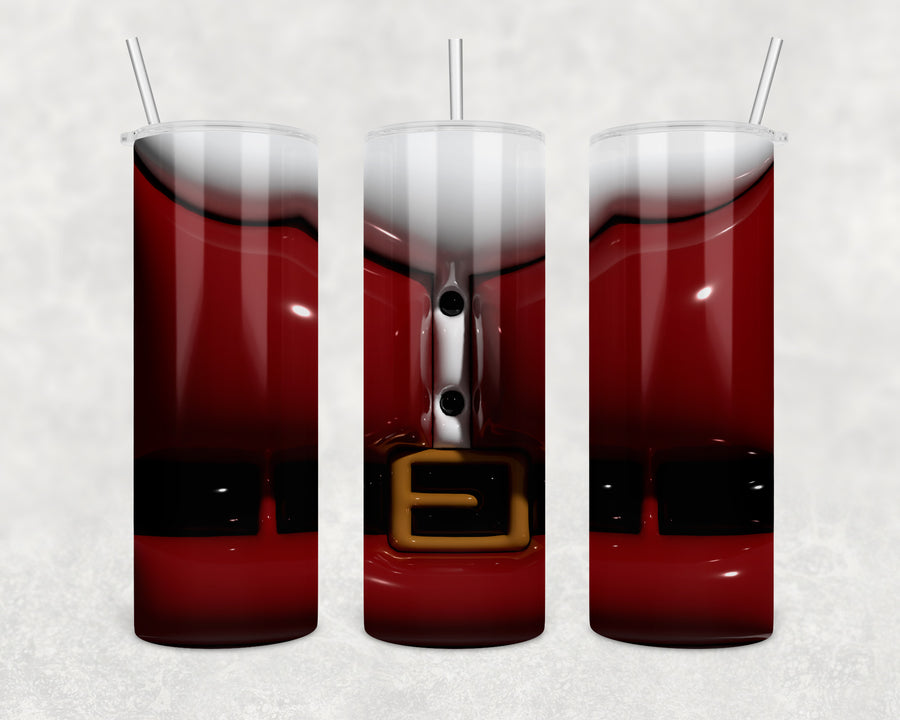 Inflated Effect Christmas Santa Suit 20oz Skinny Tumbler