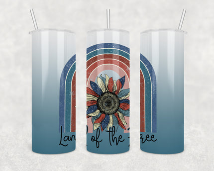 Land Of The Free Rainbow 20oz Skinny Tumbler