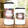 Leopard Baseball Lips Can Cooler