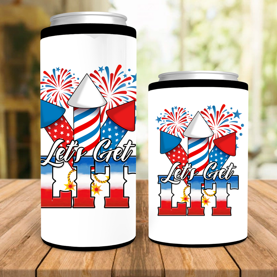 Let's Get Lit Can Cooler