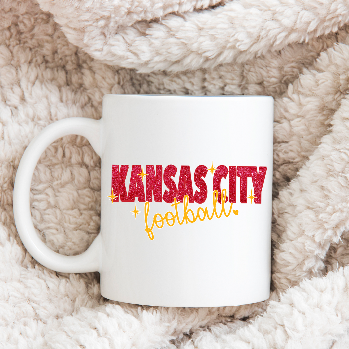 Glitter Kansas City Football 15oz Mug