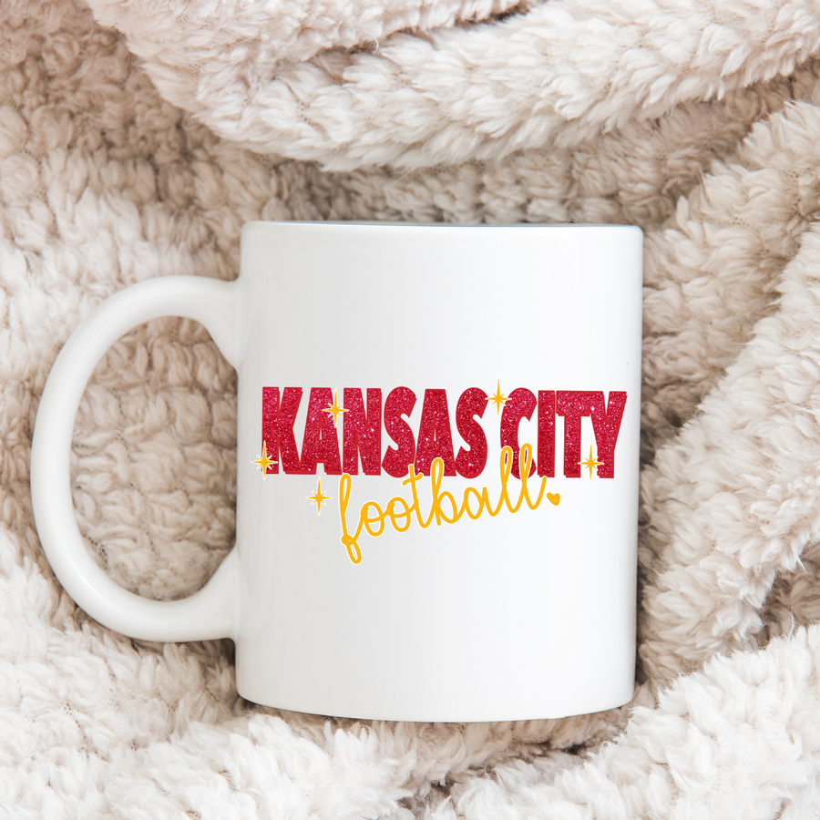 Glitter Kansas City Football 15oz Mug