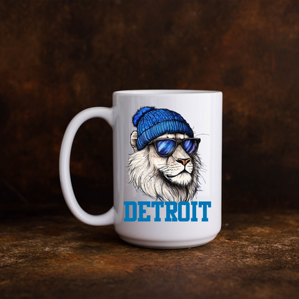 Detroit Beanie Lion 15oz Mug