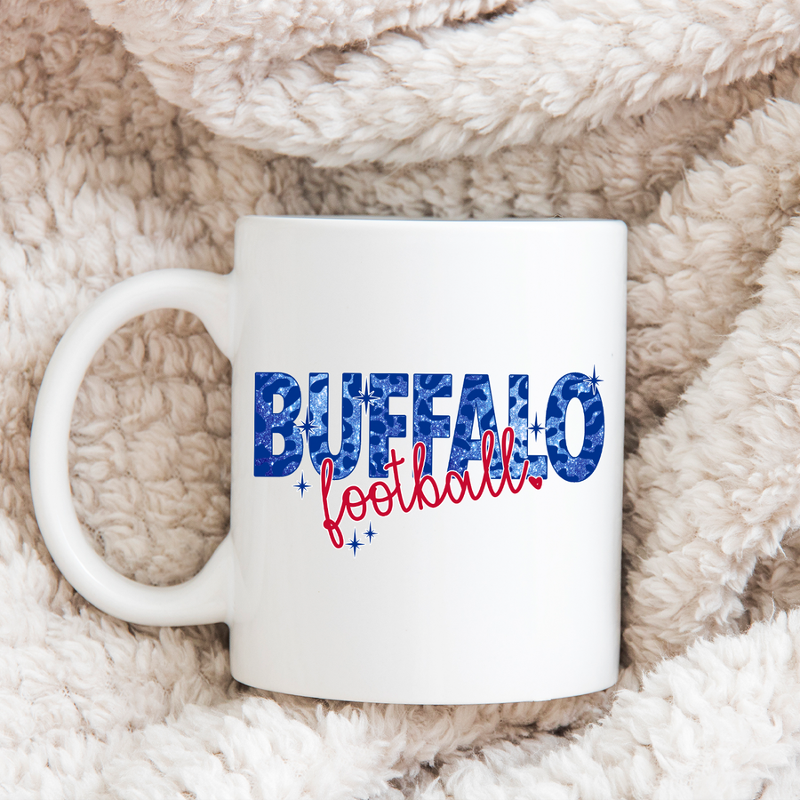 Buffalo Football Glitter Leopard 15oz Mug
