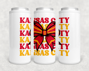 Kansas City Football Bow Can Cooler