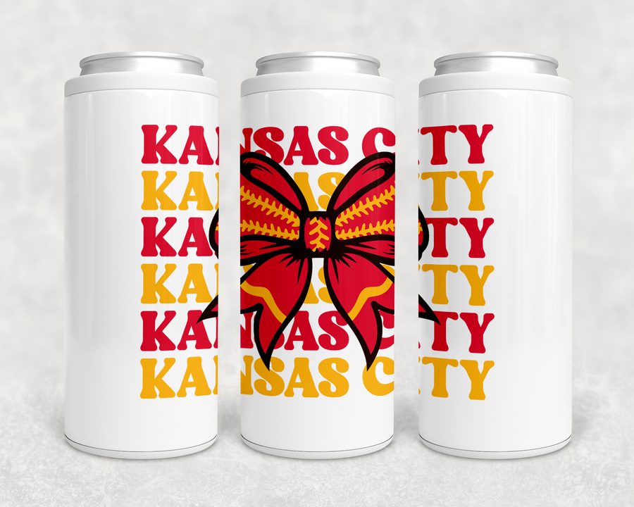 Kansas City Football Bow Can Cooler