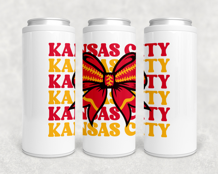 Kansas City Football Bow Can Cooler