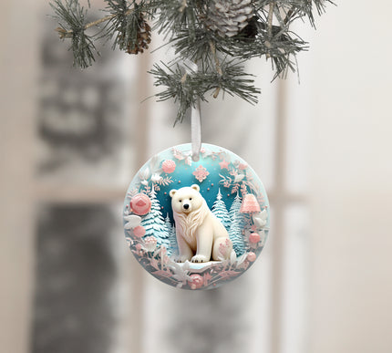 Pastel Polar Bear Ornament