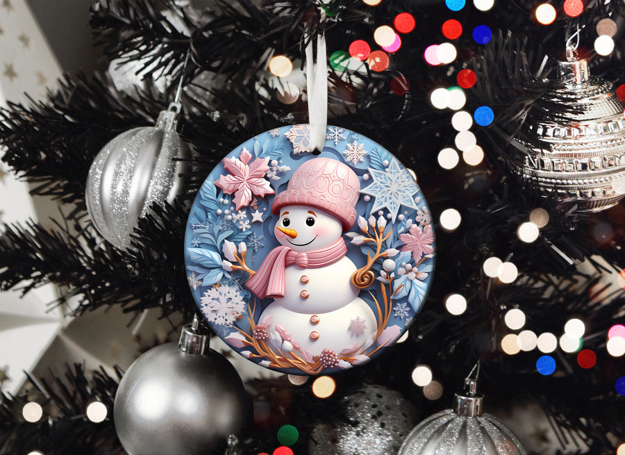 Pastel Snowman Ornament