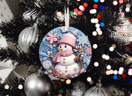 Pastel Snowman Ornament
