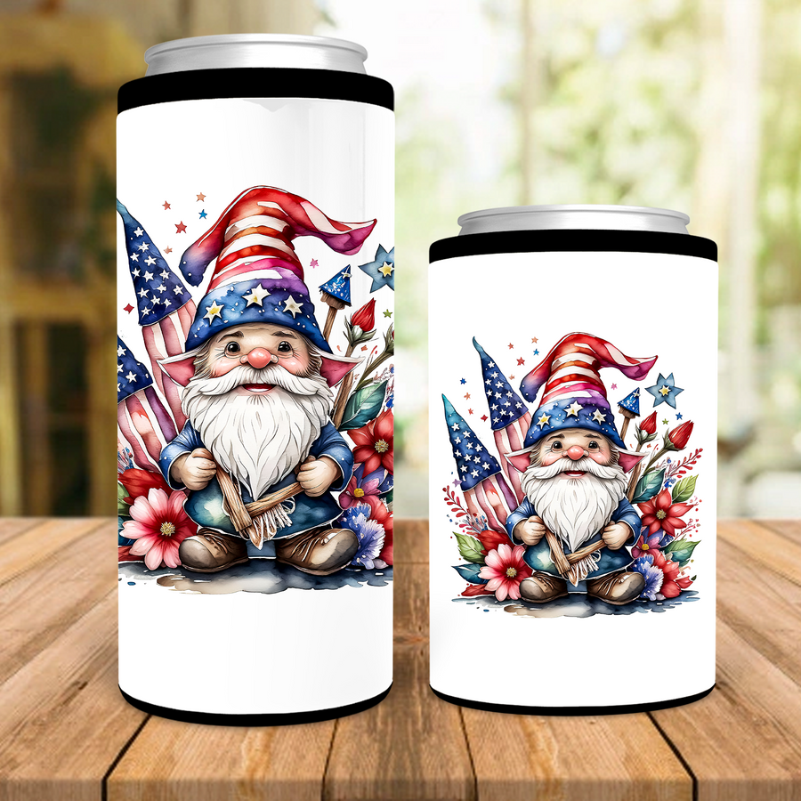 Patriotic Gnome Can Cooler