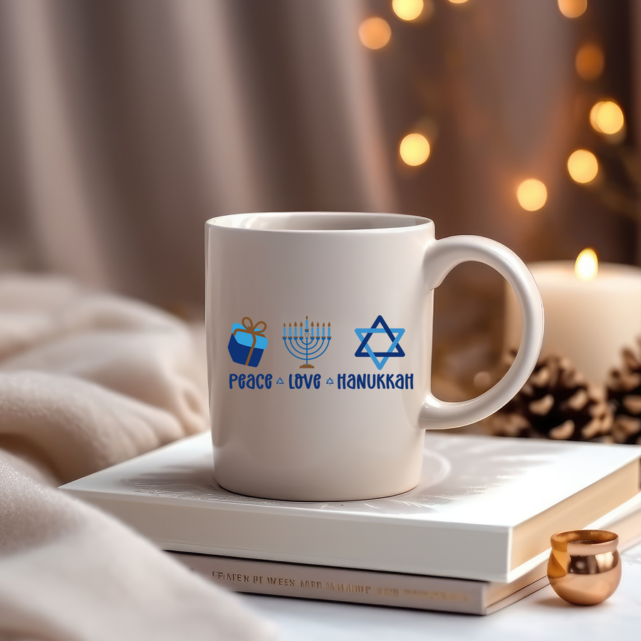 Peace Love Hanukkah 15oz Mug