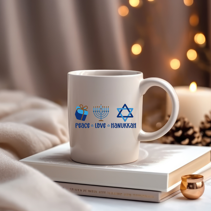 Peace Love Hanukkah 15oz Mug