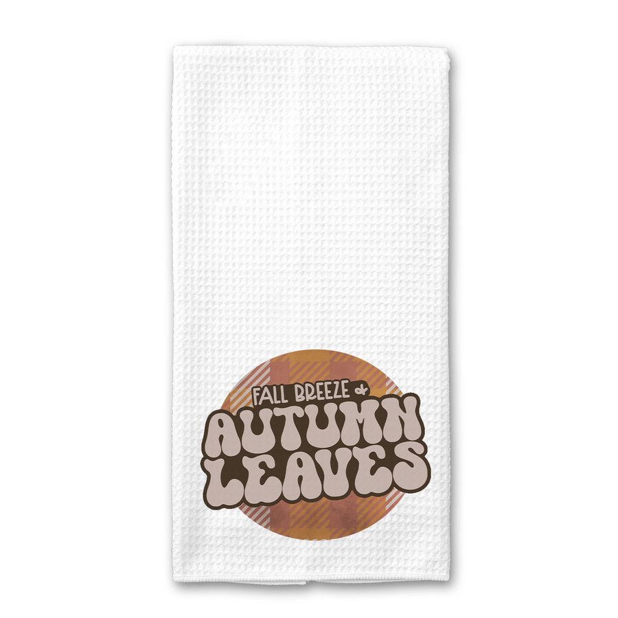 Plaid Autumn Leaves Kitchen Towel
