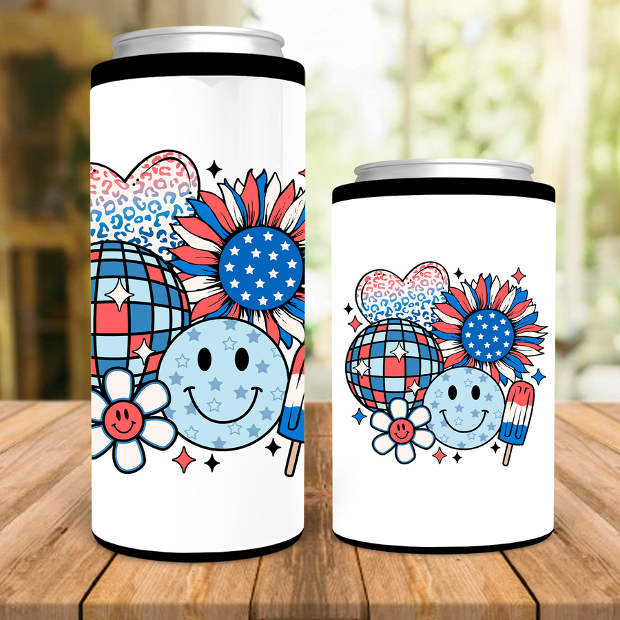 Retro 4th Of July Can Cooler