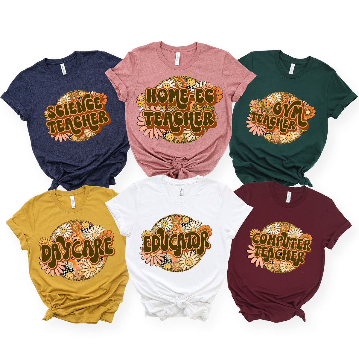Retro Flowers School Titles 4 Unisex T-shirt