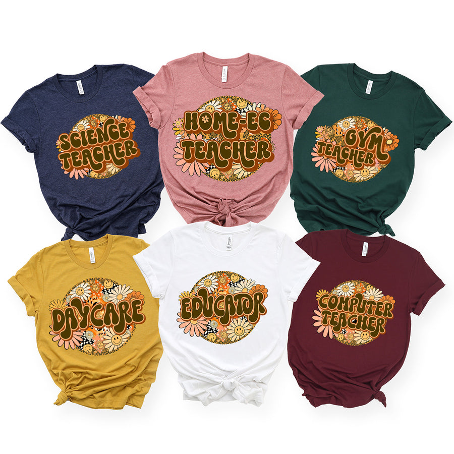 Retro Flowers School Titles 4 Unisex T-shirt