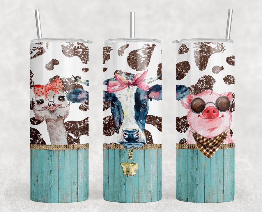 Farm Animals 20oz Skinny Tumbler