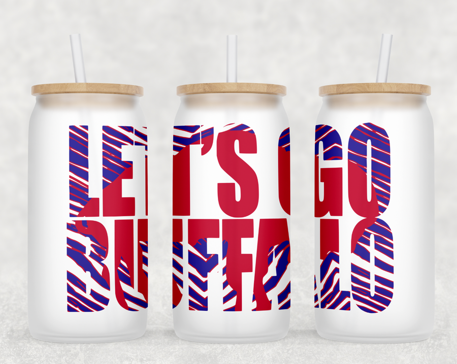 Let's Go Buffalo Glass Can Tumbler