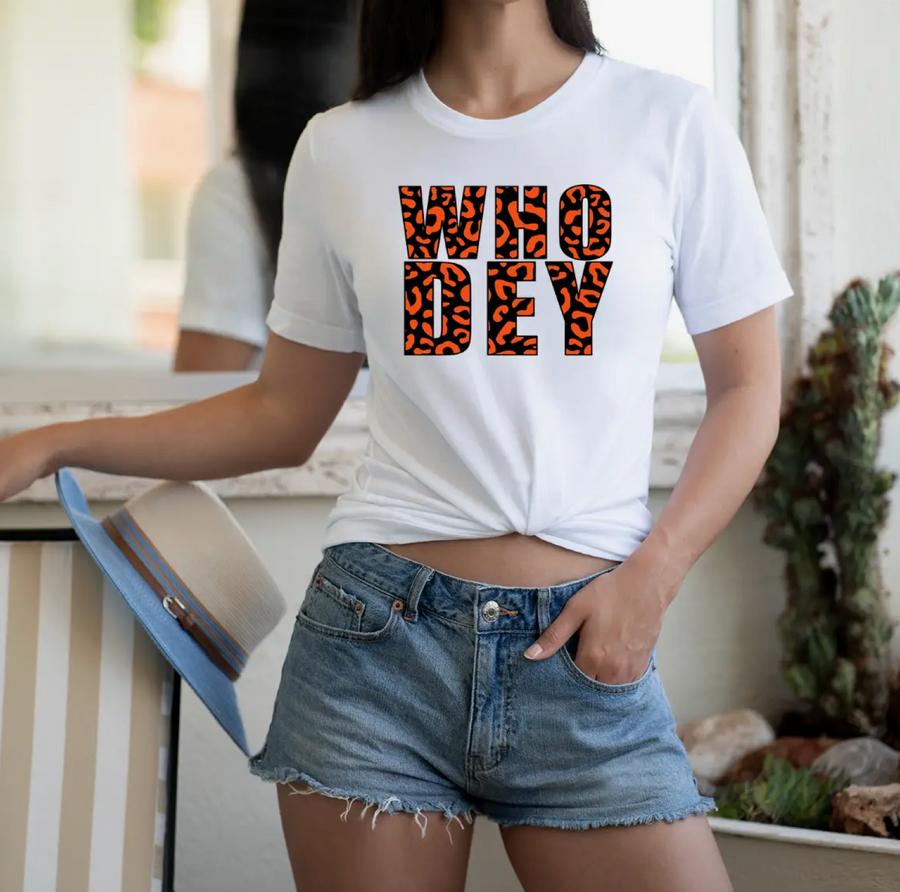 Who Dey Leopard Unisex T-shirt