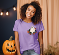 Cute Ghost Pocket Print Unisex T-shirt