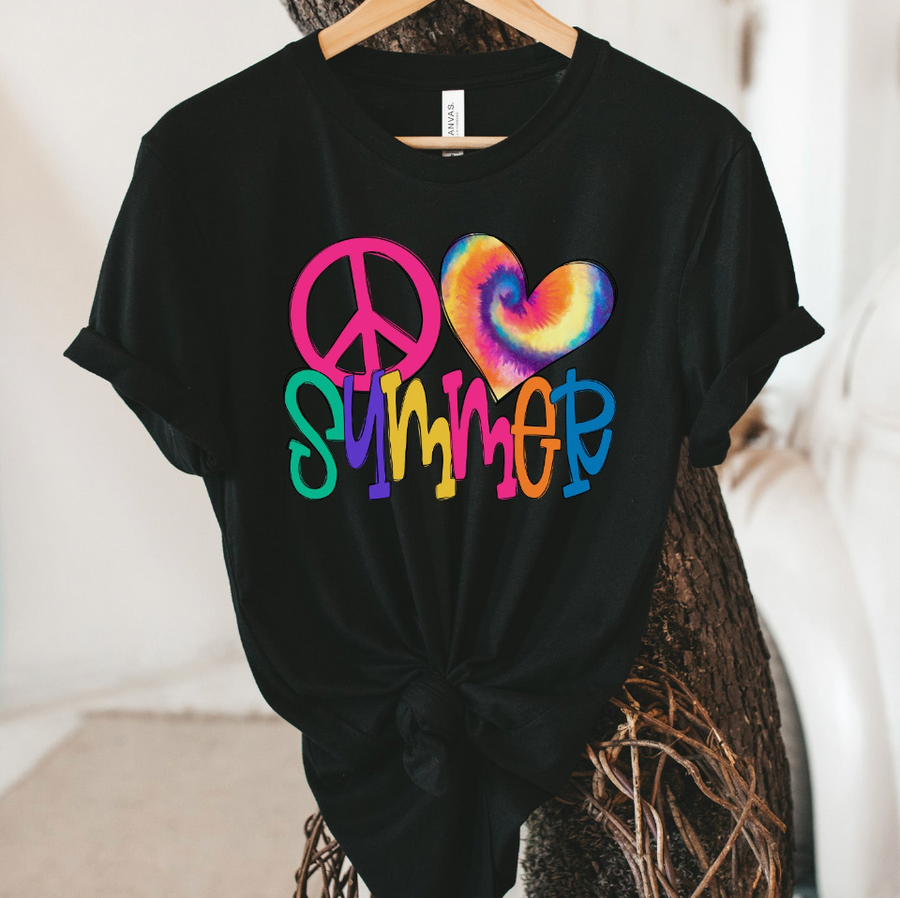 Tie Dye Peace Love Summer Unisex T-shirt