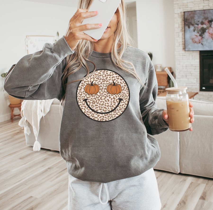Smile Fall Pumpkin Comfort Colors Sweatshirt