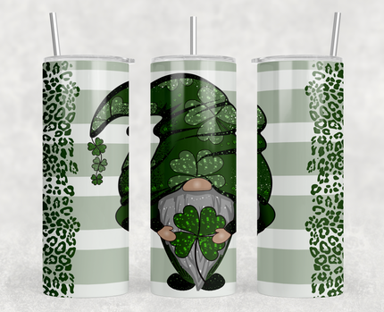 Leopard Gnome St.Patty's Day 20oz Skinny Tumbler
