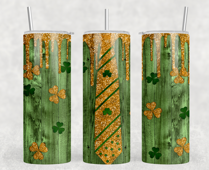 St.Patty's Day Gold Tie 20oz Skinny Tumbler