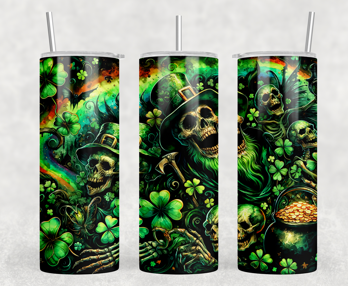 Skull St.Patrick's Day 20oz Skinny Tumbler