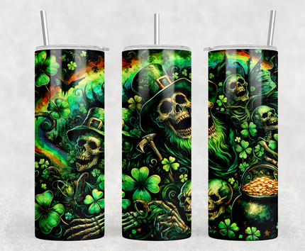 Skull St.Patrick's Day 20oz Skinny Tumbler