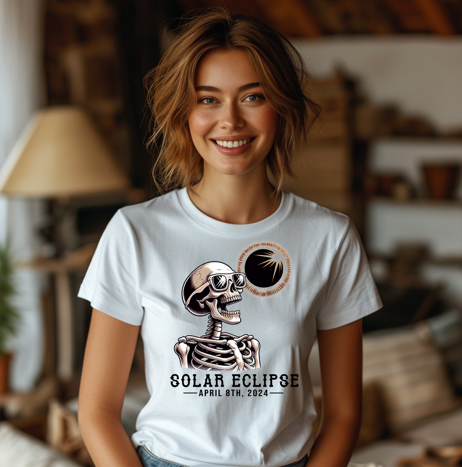 Skeleton Eclipse 2024 Unisex T-shirt