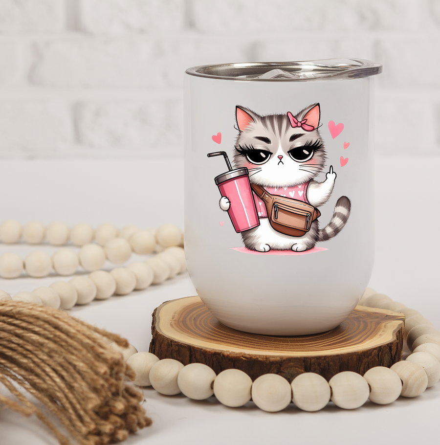 Bougie Cat Wine Tumbler