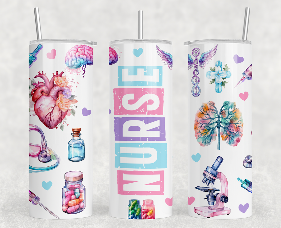 Nurse Collage 20oz Skinny Tumbler