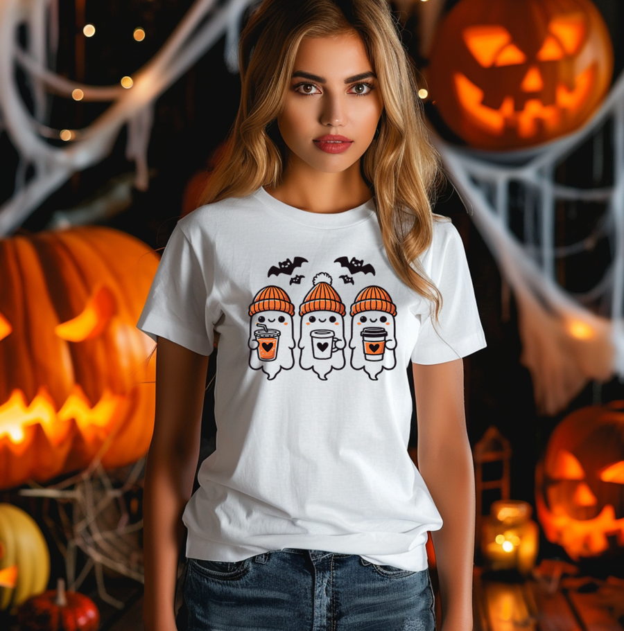 Cute Coffee Ghosts Unisex T-shirt