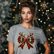 Christmas Reindeer Bow Unisex T-shirt